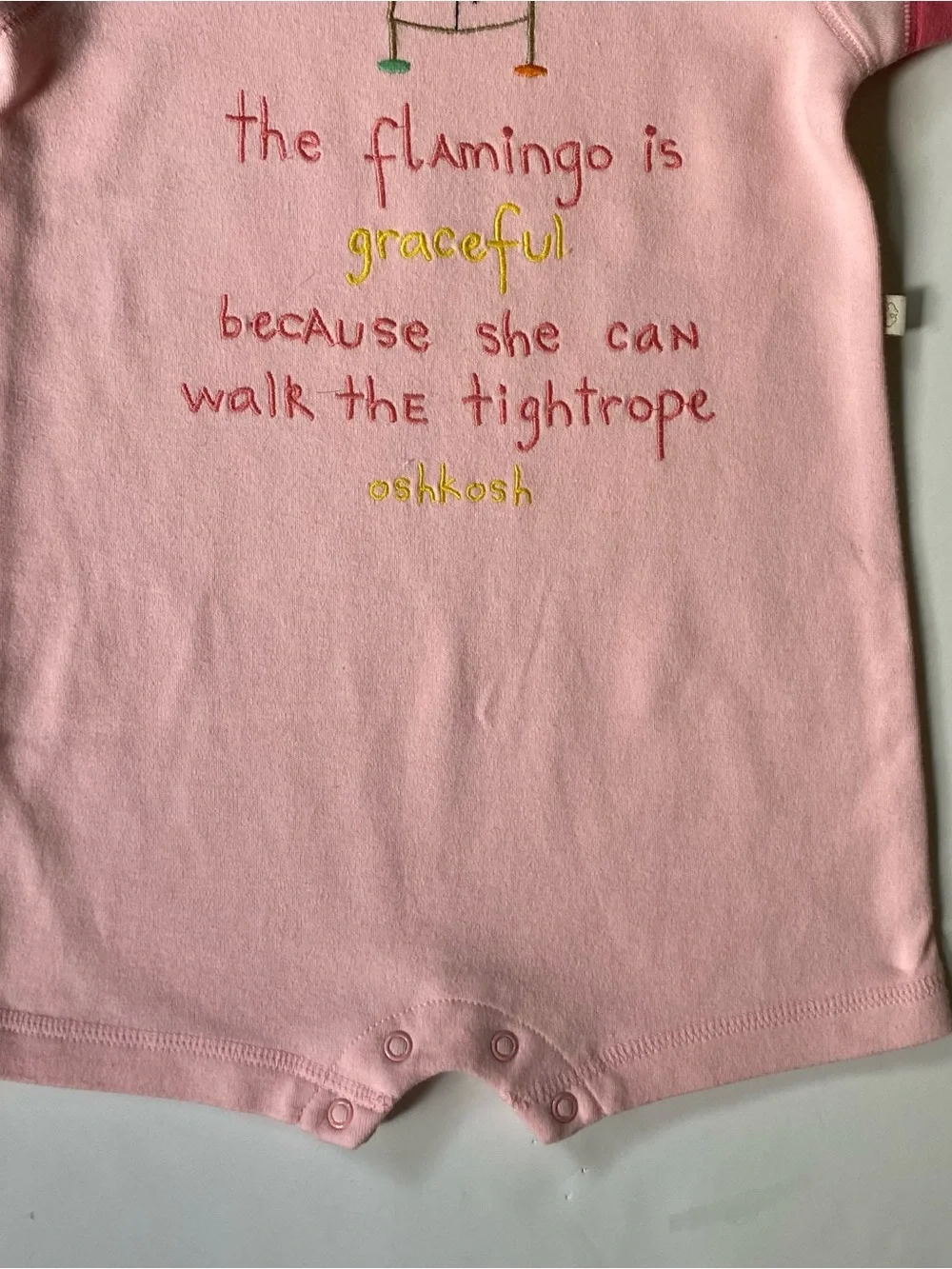 Oshkosh Baby B’Gosh Romper Size 12 Months Pink One Piece Flamingos 100% Cotton